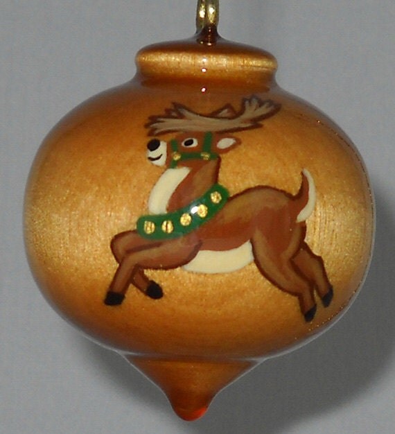 Reindeer Christmas Ornament Hand Painted by TreeTreasuresCanada