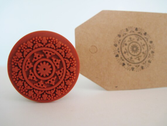 Vintage Lace Doilies Round Rubber Stamp style 2 Il_570xn