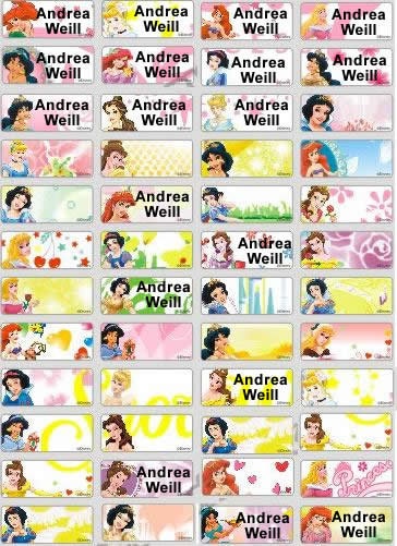 132 DISNEY PRINCESS custom waterproof name by stickons on Etsy