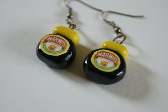 Cute Marmite dangle Earrings - For the Marmite lovers out there