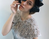 IN STOCK Les Papillons Soft Rose Grey Capelet with Faceted Agate Closure - hollystalder