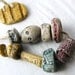 11 Artisan Stoneware Beads Sea Urchin handmade Ceramic Clay Jewelry natural tribal rustic Stone Lichen Silver Grey white