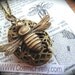 Brass Bee Necklace Rustic Locket Vintage Inspired Gothic Victorian Antiqued Brass Locket Lightweight Primitive Finish