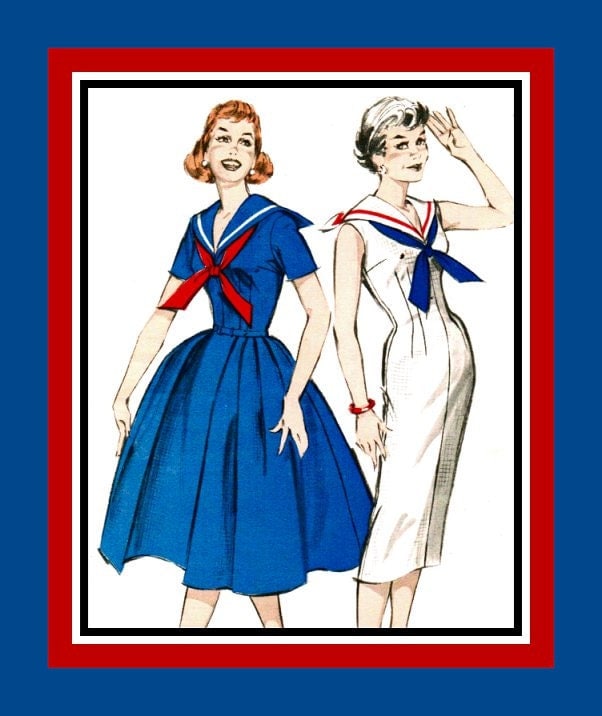 Vintage S Pin Up Sailor Dress Sewing Pattern Two