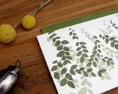 Sage and Olive Green Garden Thank You Notes Blank Greeting Card Set - anopensketchbook