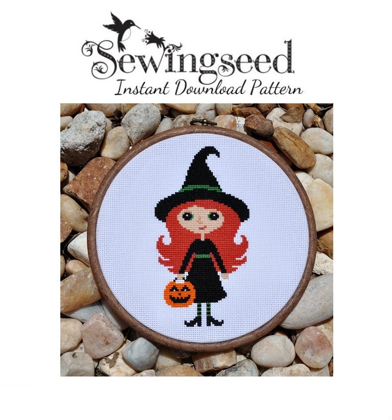 Items similar to Witch Cross Stitch Pattern Instant Download on Etsy
