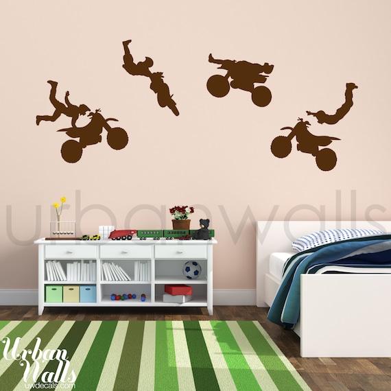 Vinyl Wall Sticker Decal Art Dirt Bikes by urbanwalls on Etsy