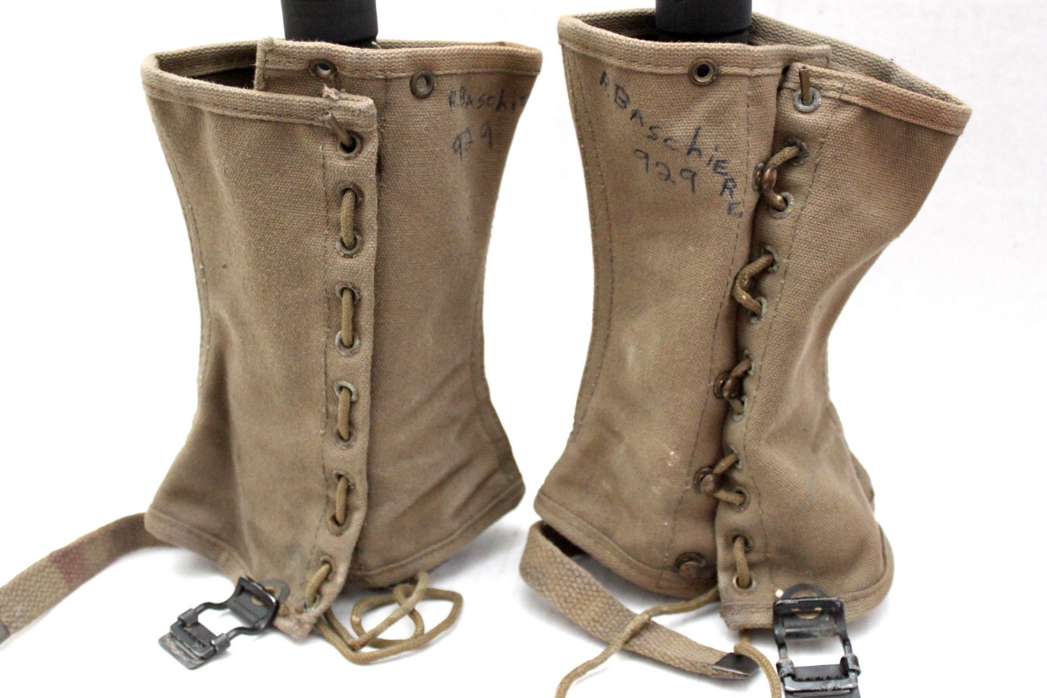 vintage Military canvas gaiters // leg spats by MilnerMercantile