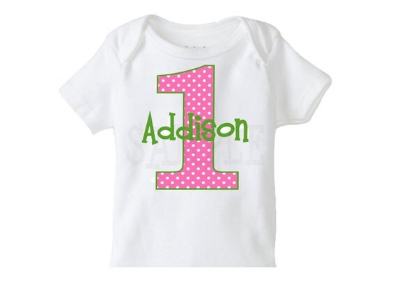 Polka Dot Birthday Number TShirt or Bodysuit Il_570xn