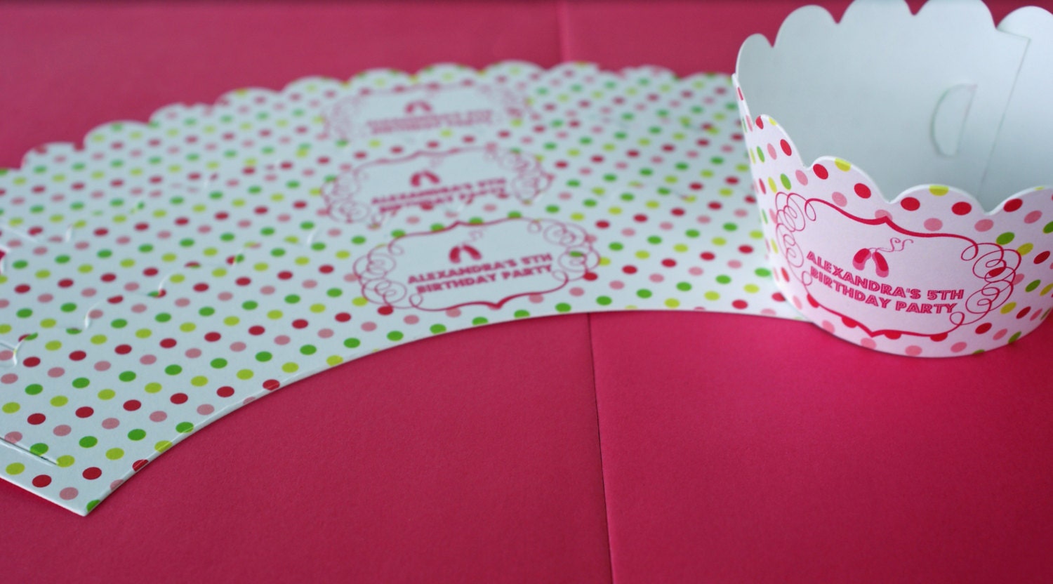 Set of 12 Ballerina Birthday Party Cupcake Wrappers Il_570xn