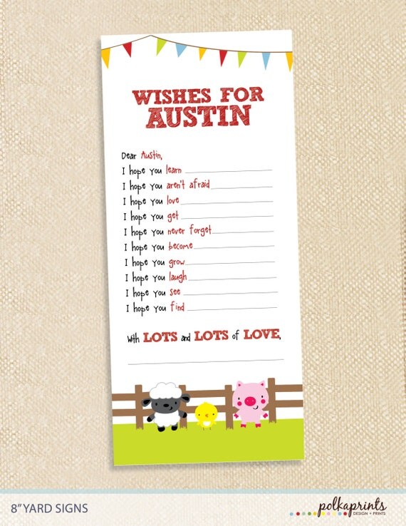 Birthday Wishes - Barnyard Birthday Printable file Il_570xn