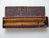 Antique Rubber Stamp Set - Original Box - Alphabet Punctuation Symbol - Wood - KarenLovesAntiques