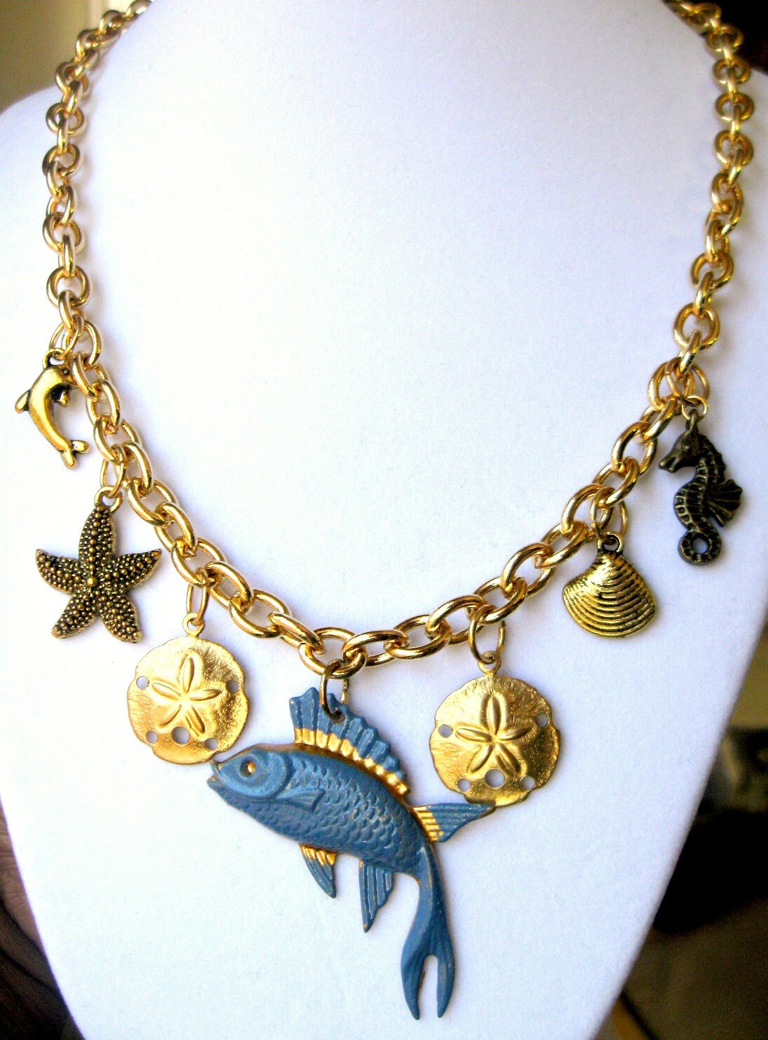 Women, Jewelry, Necklaces, Charm - Nautical Fish and sea charm ...