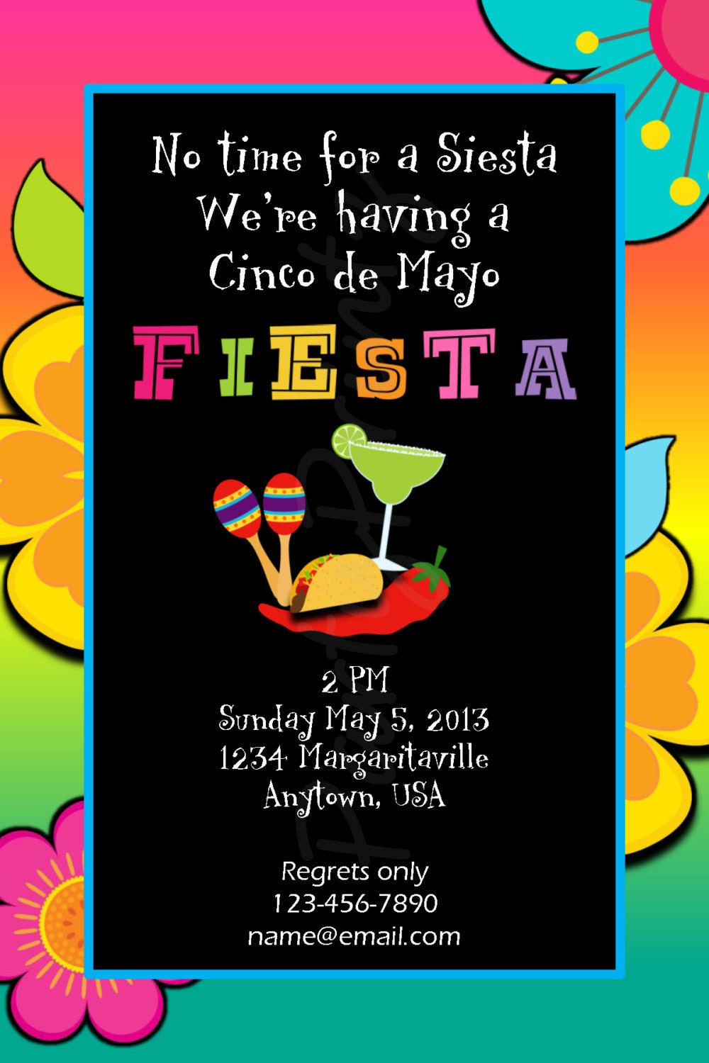 Printable - Cinco de Mayo - Fiesta Invitations - Personalized Il_570xn