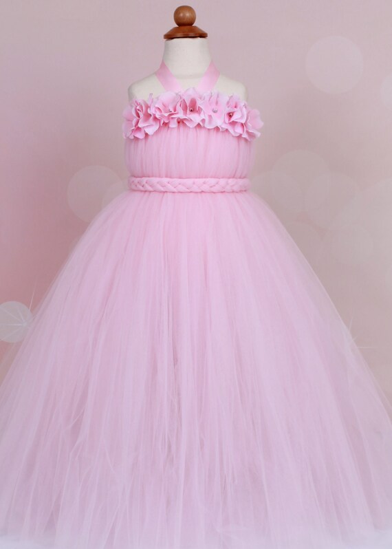 Flower Girl Tutu Dress - Light Pink - Bubble Gum Beauty - 5-6 Youth Girl - Cutie Patootie Designz Il_570xn