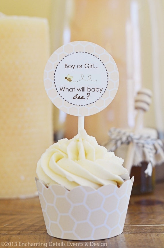 INSTANT DOWNLOAD Baby Bee "What will baby bee" Printable Gender Reveal Baby Shower Party Kit & Invitation- DIY/Customize in Adobe Reader Il_570xn