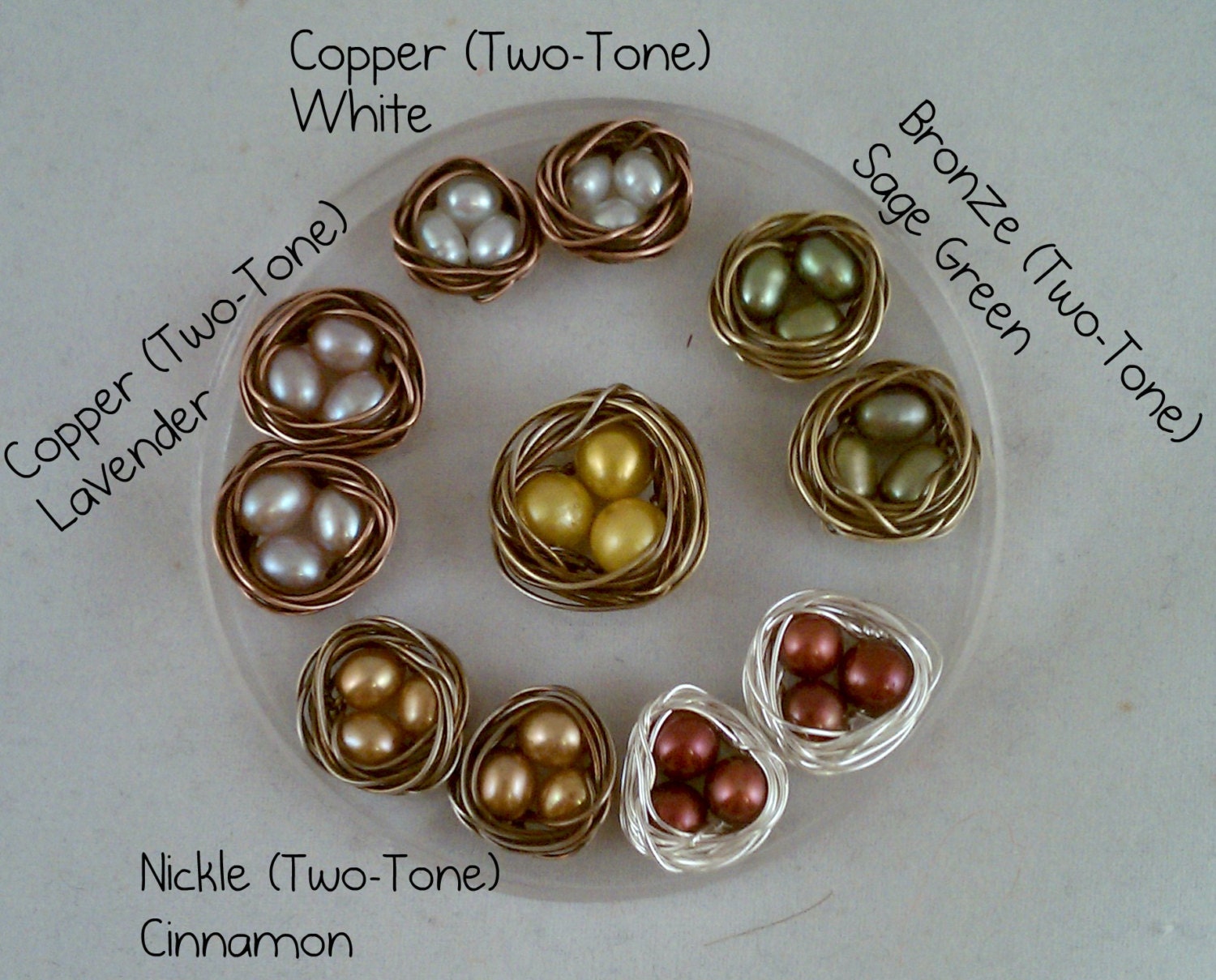 Custom Bird's Nest Earrings - Choose Your Colors