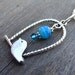 Silver Bird Blue Agate Crystal Bead Handmade Pendant Necklace Jewelry