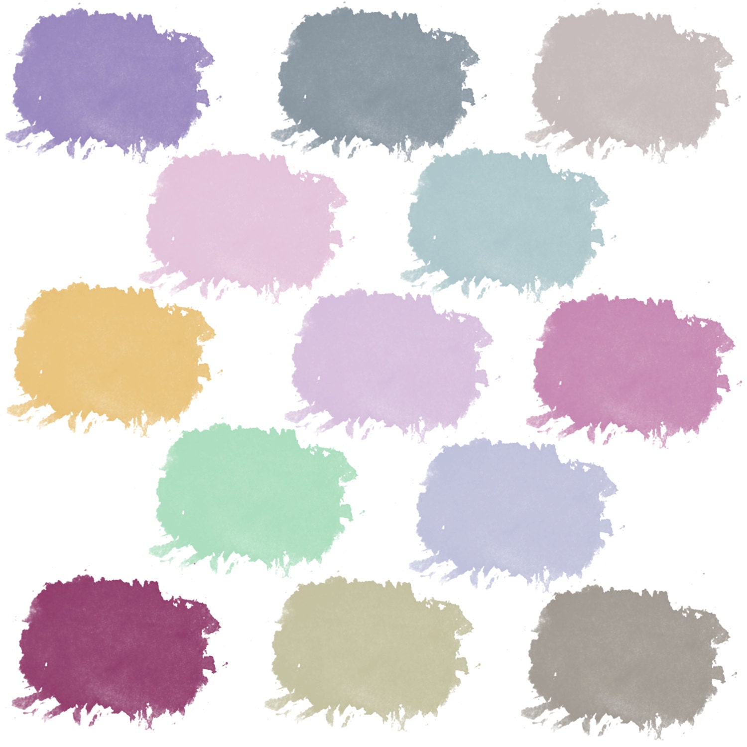 INSTANT DOWNLOAD // Digital Clip Art // Pretty Paint Swatches // Digital Paint // Commercial and Personal Use Il_570xn