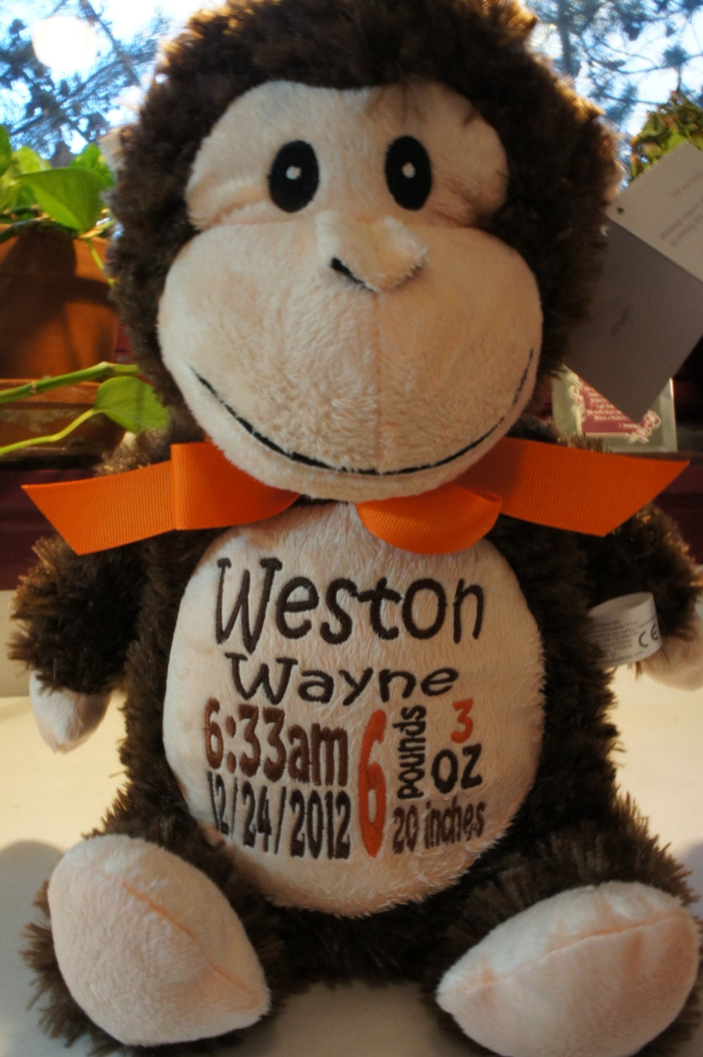 personalized stuffed monkey