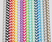 50 You Pick Colors Chevron paper straws wedding birthday shower     Bonus DIY Flags
