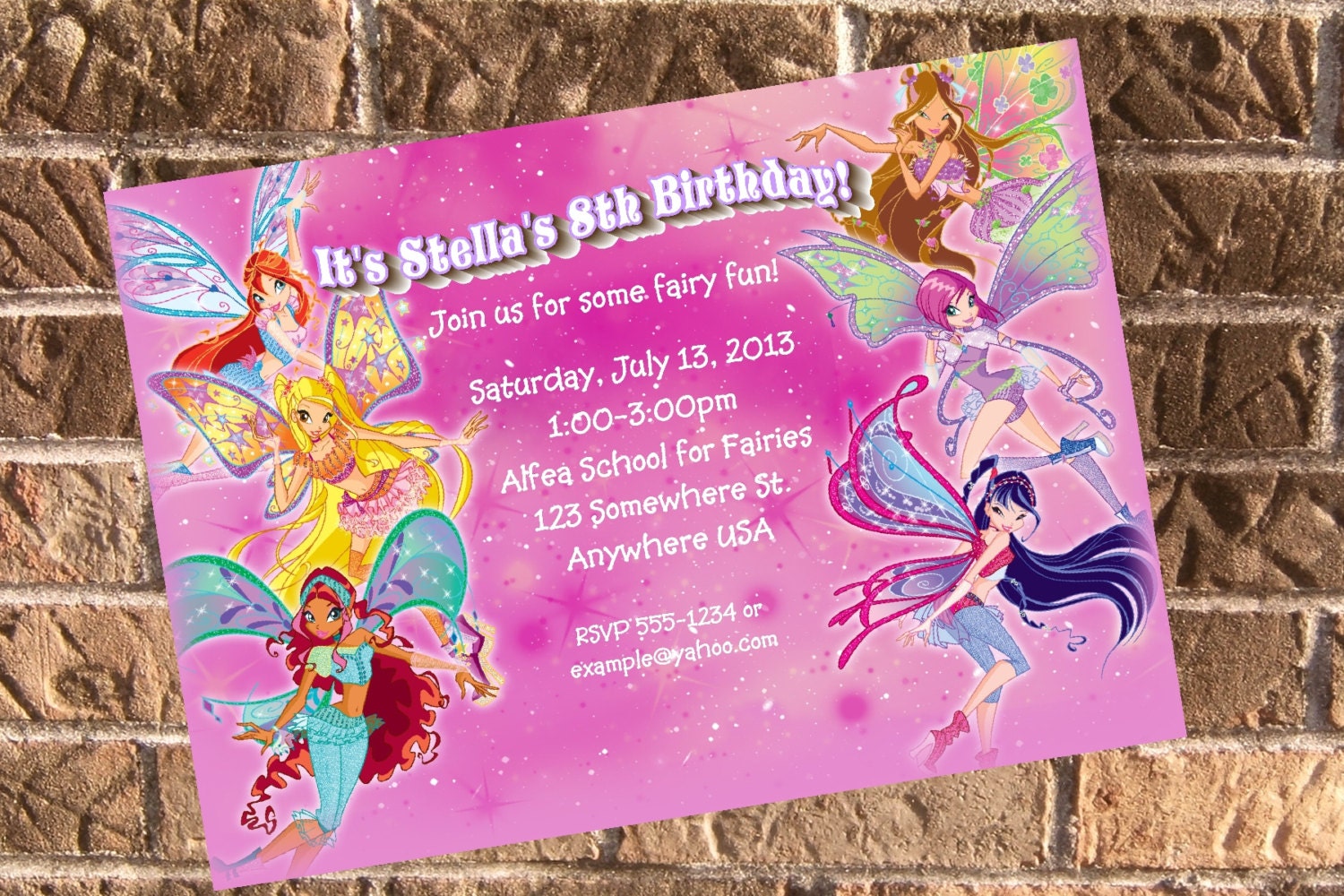 Winx Club Birthday Party Invitation with free Thank You Printable Il_570xn