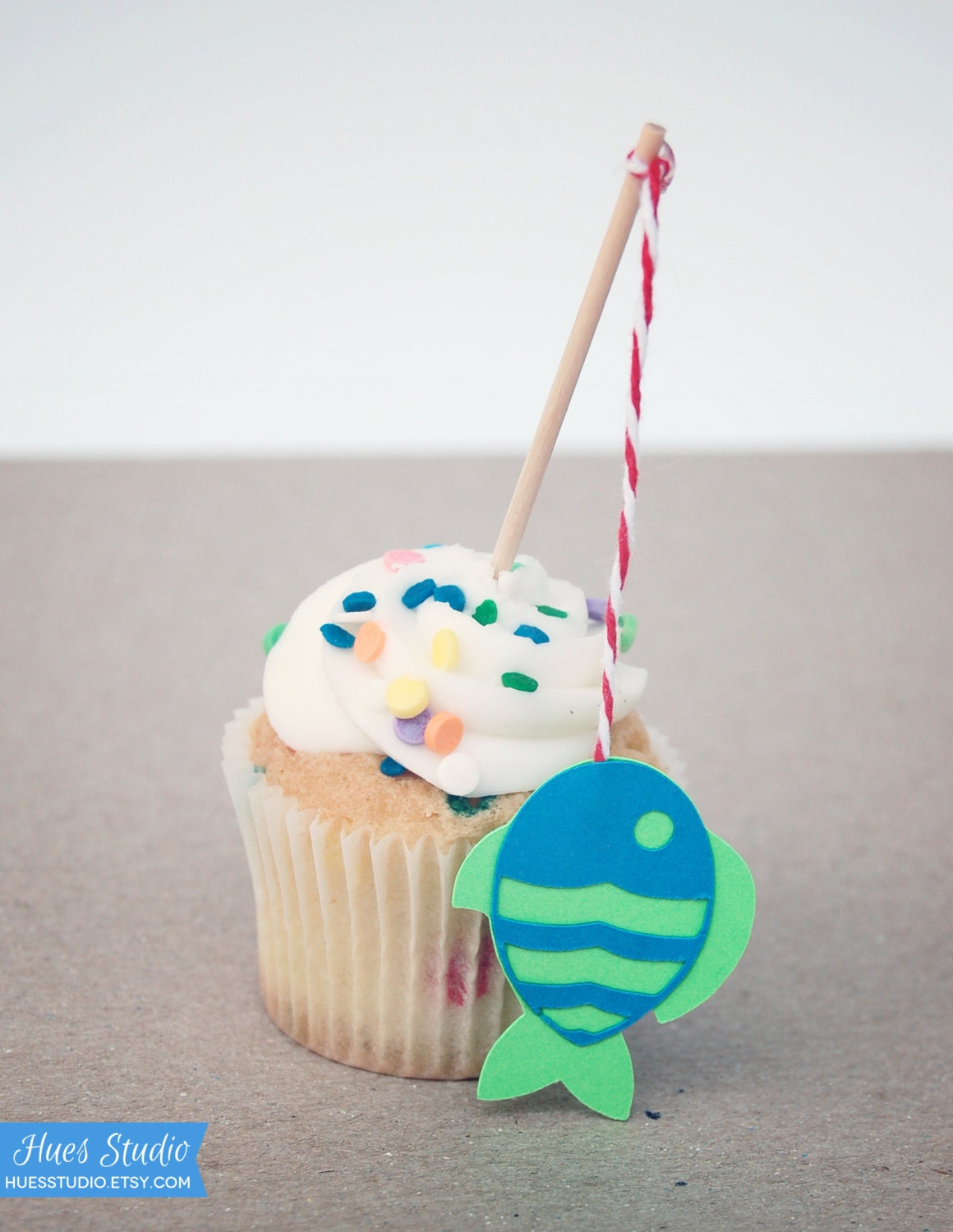 FISHING POLES // Set of 12 Party Picks - CUSTOM Party Decoration by Hues Studio Design Il_570xn