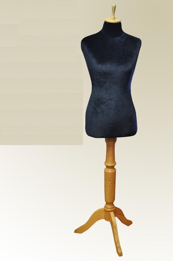 Black Velvet Mannequin bust Torso dress form by Viktorija2012