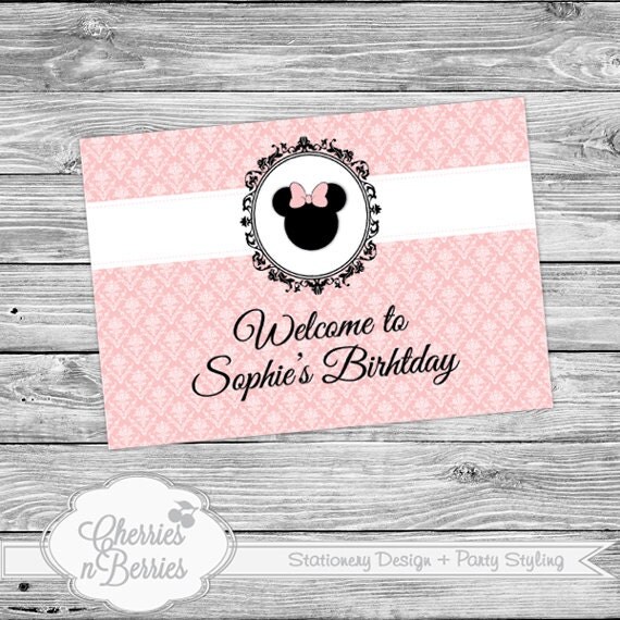 Vintage Minnie Mouse Printable Welcome Sign Il_570xn