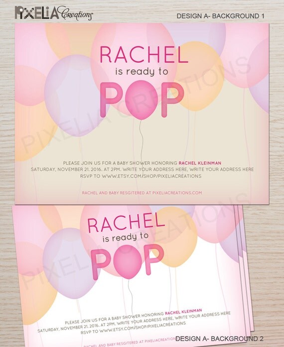 Ready To POP, Baby shower invitation for baby girl Il_570xn