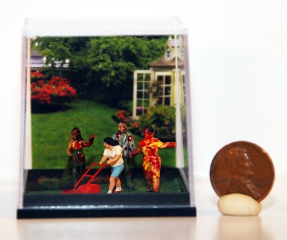 Items similar to Zombie Art Zombie Apocalypse Diorama Miniature