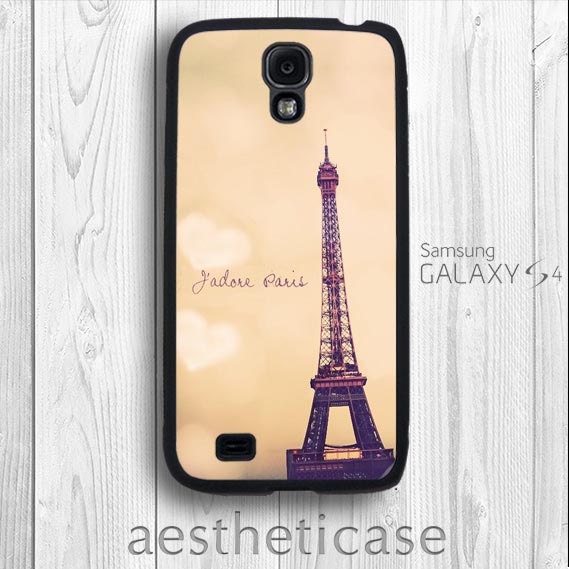 Paris Galaxy s4 Case Eiffel Tower in Sunset romantic France Paris Galaxy s4 Rubber Case iPhone 5 Back Cover --000084 - aestheticase