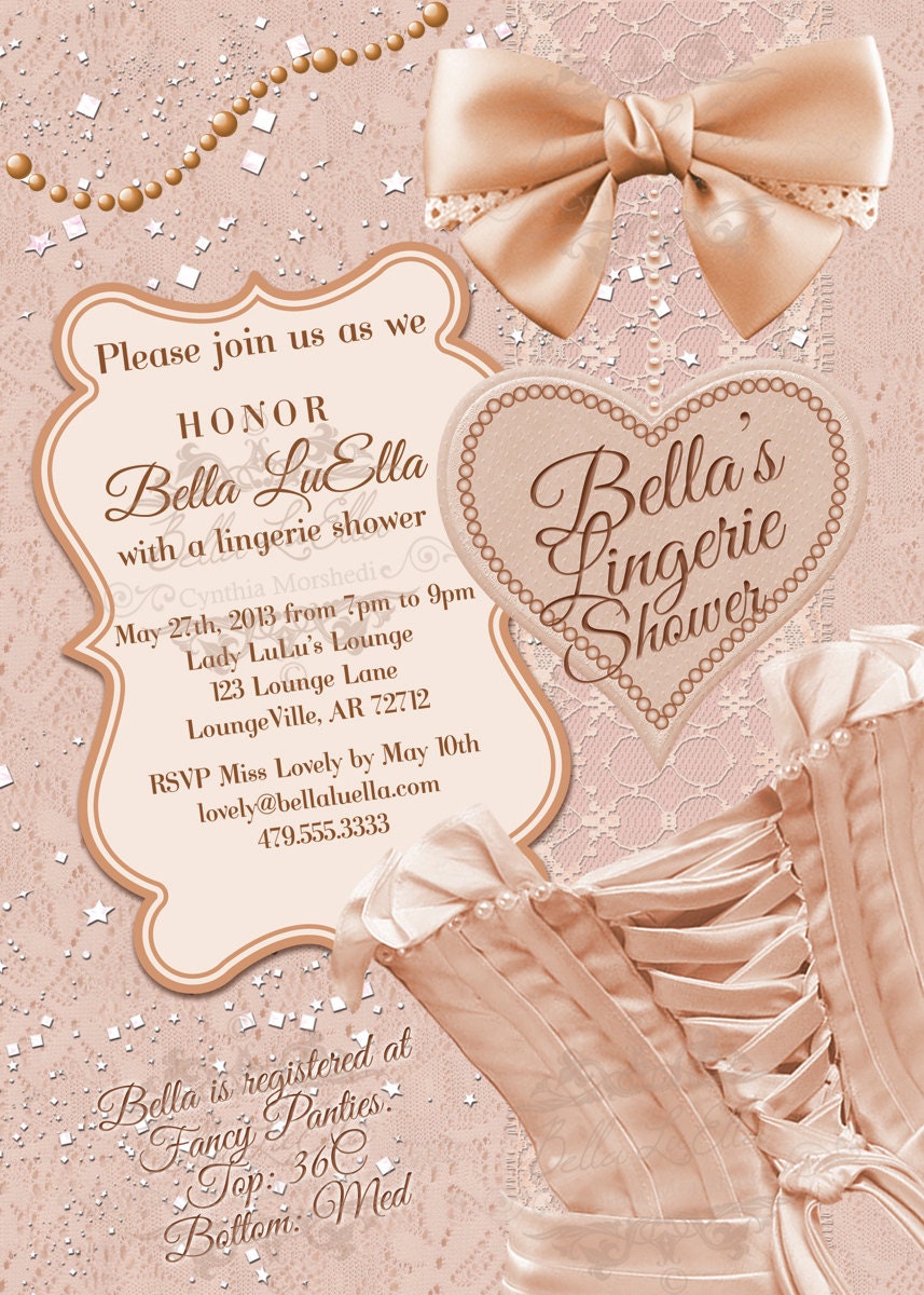 Lingerie Shower Invitation Bachelorette Party By Bellaluella