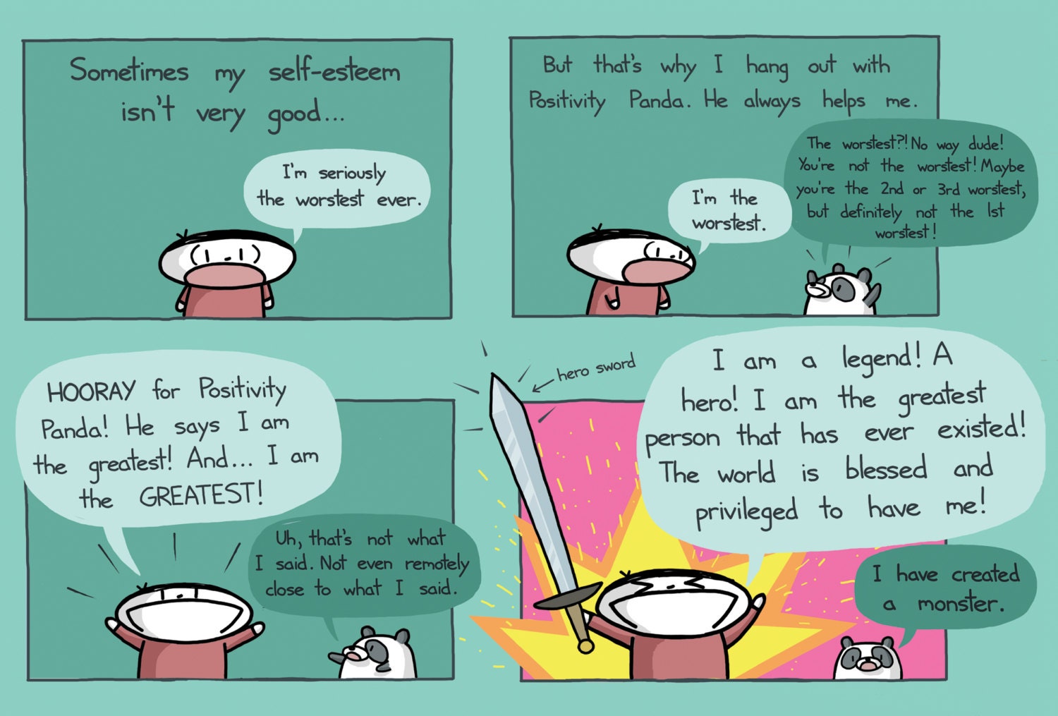 Positivity Panda Greeting Card