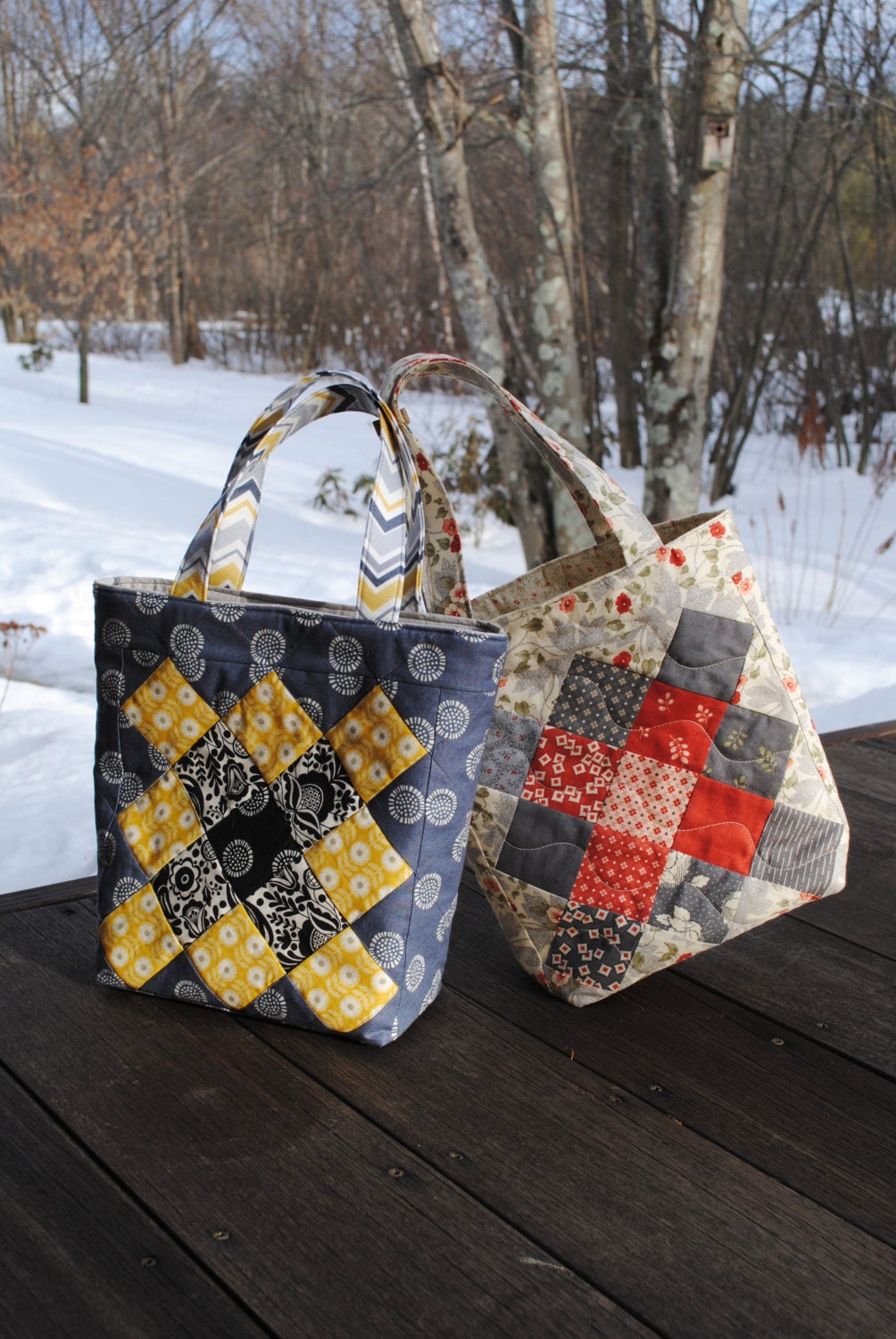 Pdf Patchwork Tote Bag Pattern Mini Charm Friendly By Sweetjane