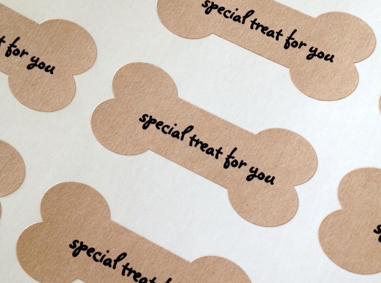 Dog bone Labels/Stickers Color laser printing by PurpleHug