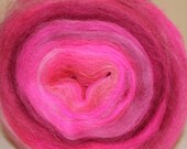 Merino wool blended center pull roving.  Cotton Candy.  4.4oz