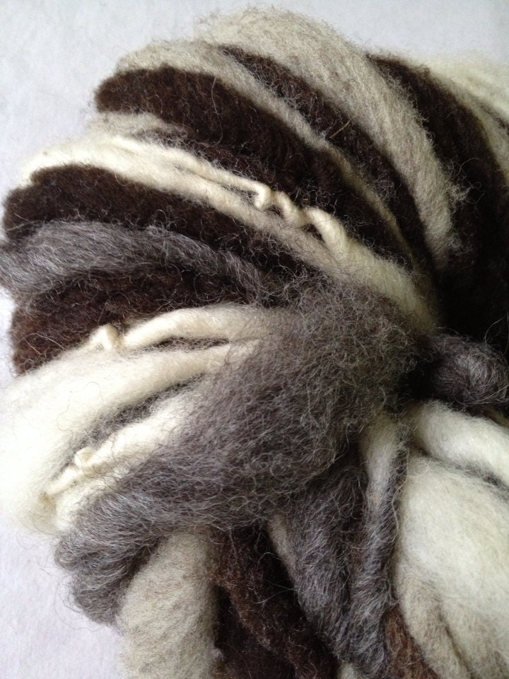 Natural Stripes six colors, 5 breeds of wool farm fresh Eco friendly super bulky yarn 
