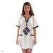 Mexican Handmade Dress / 70s Tribal Mini Dress / onesize