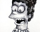 The Simpsons Marge Simpson Original Painting Portrait Cartoon Art