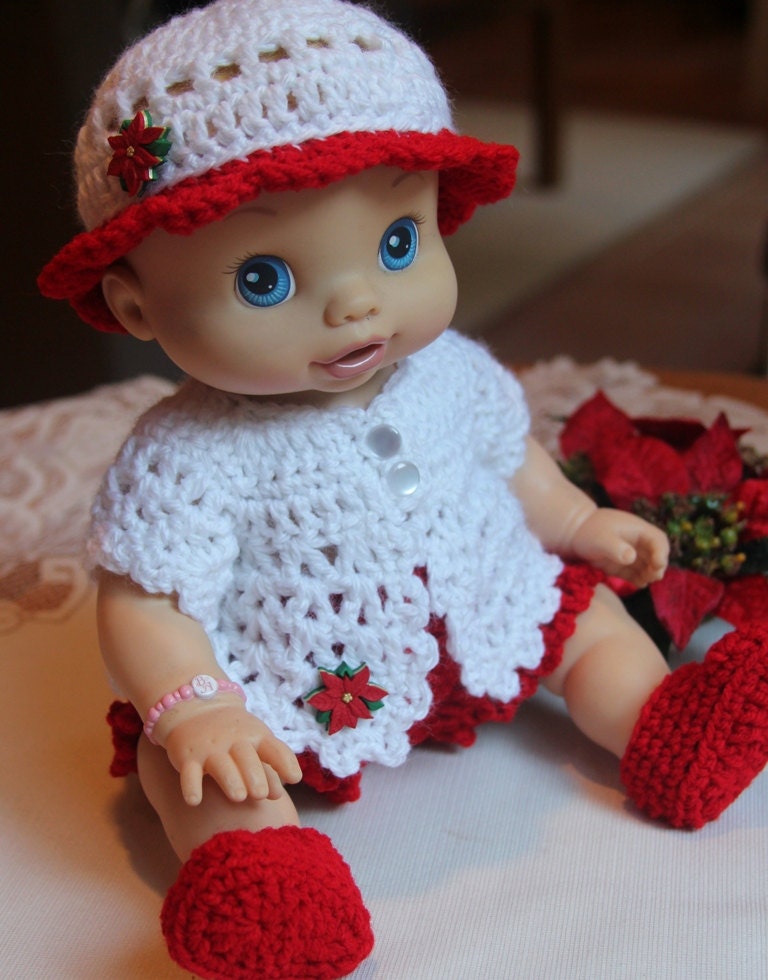 Crochet outfit Baby Alive 12 13 inch baby by dollcrochetboutique