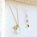 Beachy Aqua Blue Chalcedony Green Tourmaline Gold Starfish Gemstone Necklace