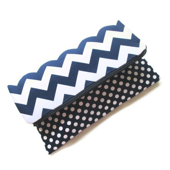 Bridesmaid Clutch Chevron and Polka Dots