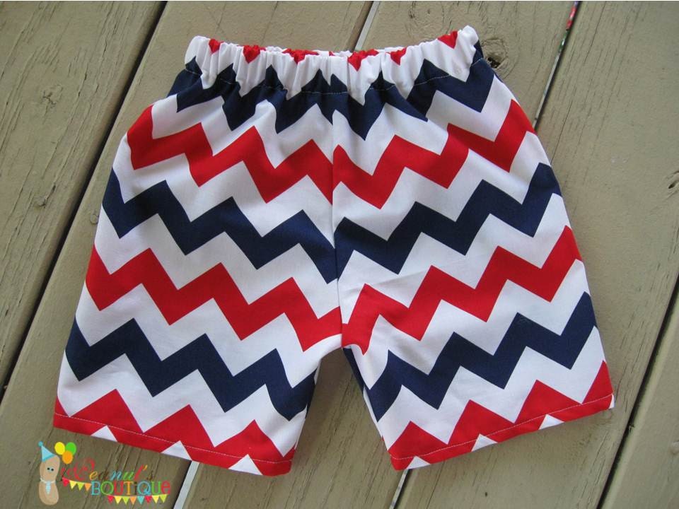 Chevron Cotton Shorts--Choose from 15 Colors--Sizes 6M-24M