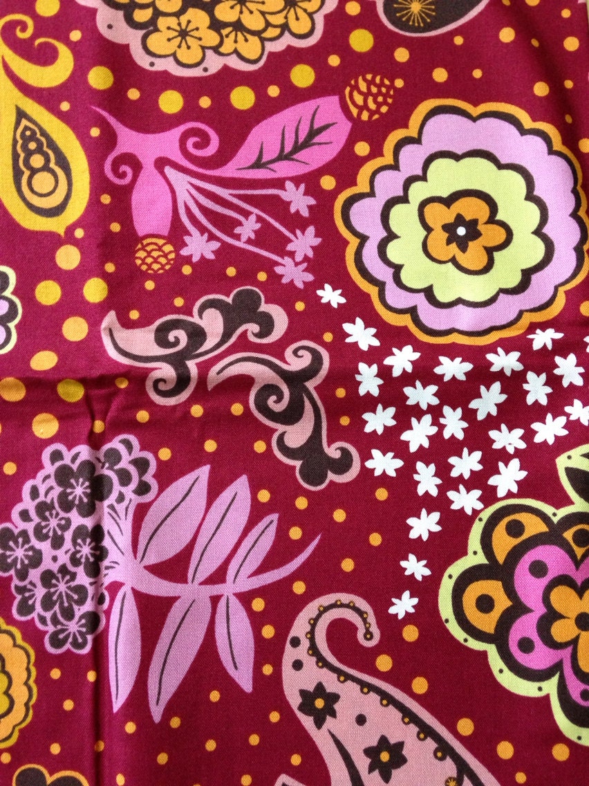 Fabric - Anna Marie Horner Chocolate Lollipop in Burgundy - 24 inches