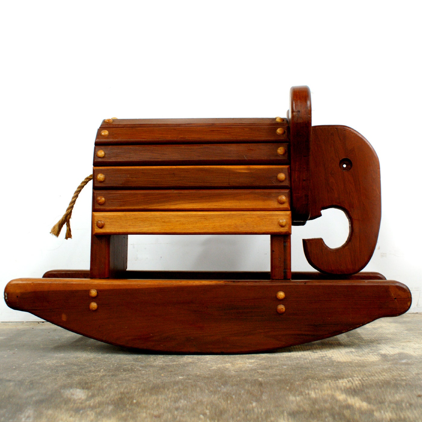 wooden elephant rocking chair