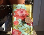 Tampon Clutch-Meadowsweet Aqua and Orange