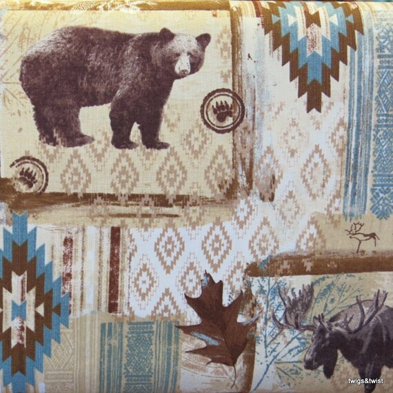 Rustic Living Western Mountain Fabric by TwigsAndTwistFabrics