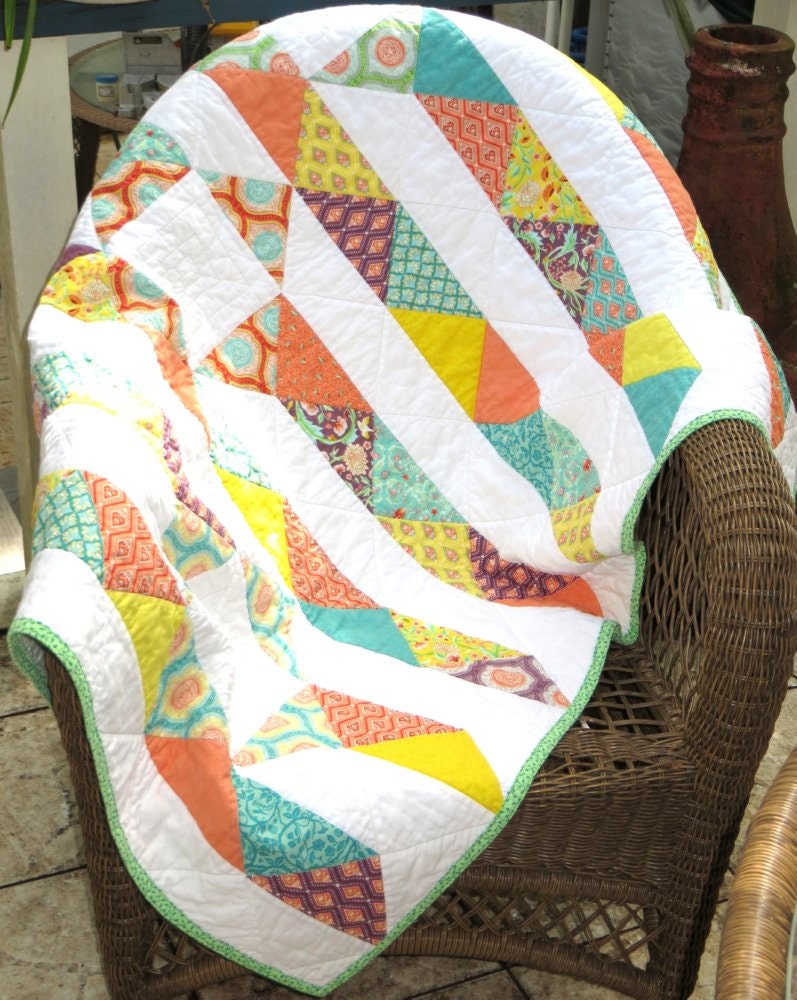 Handmade Modern Baby Quilt by StormyDays on Etsy