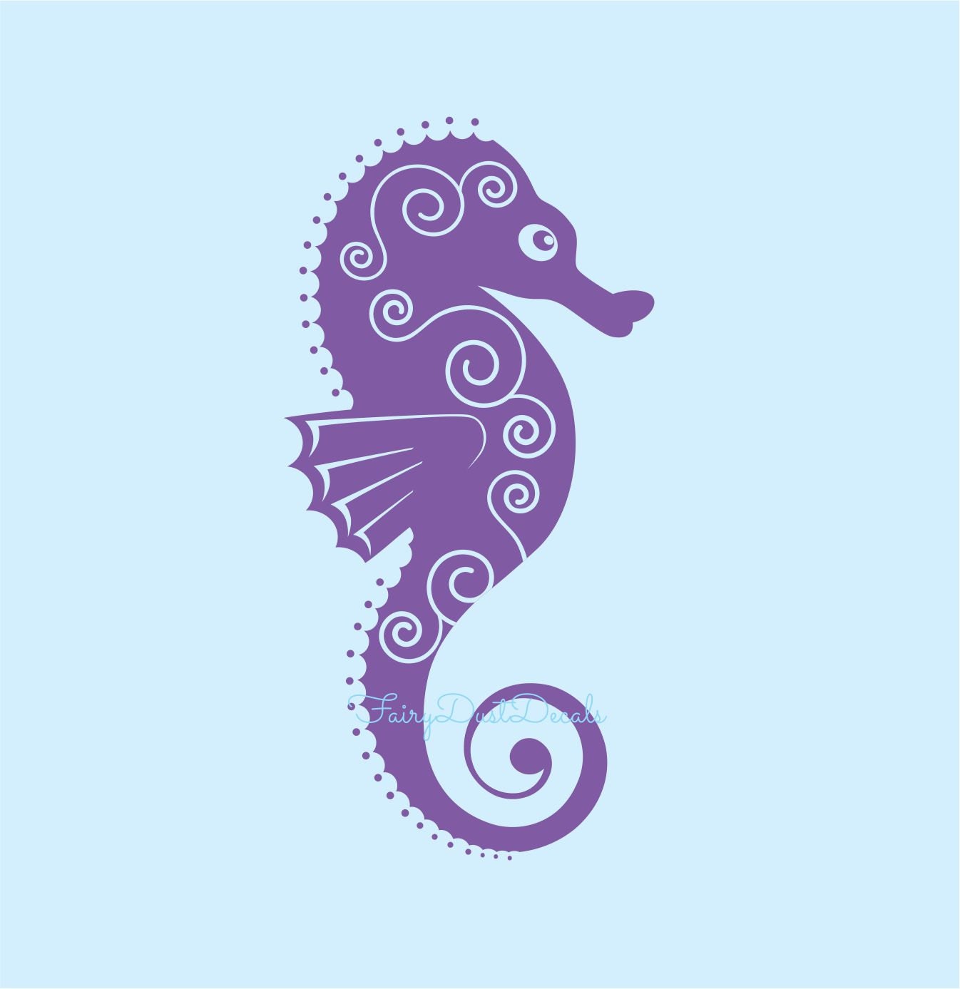 Seahorse wall decal by FairyDustDecals on Etsy